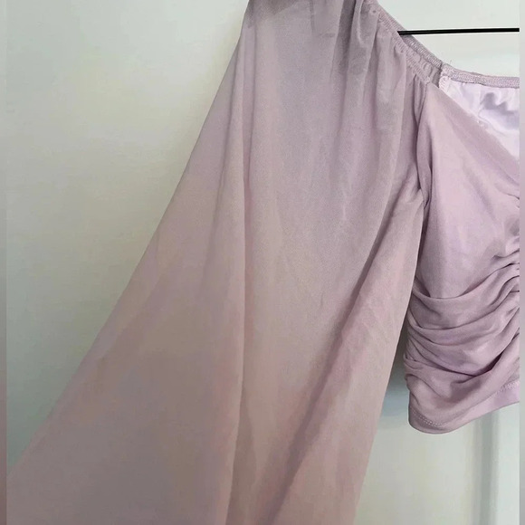 5/20$Fashion nova front drawstring statement sleeves lavender crop  top - Picture 5 of 7